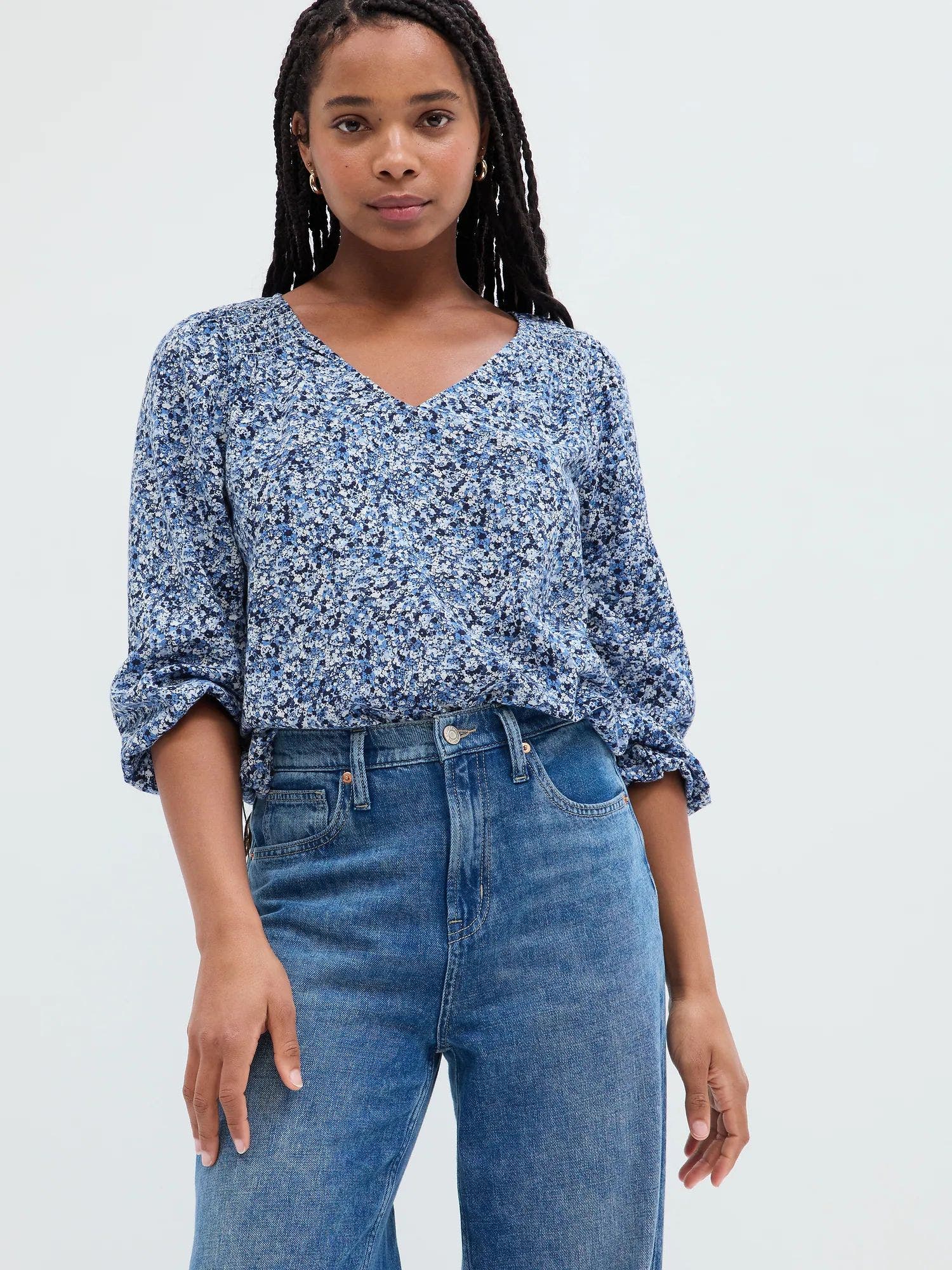 BLUSA GAP CUELLO V MUJER